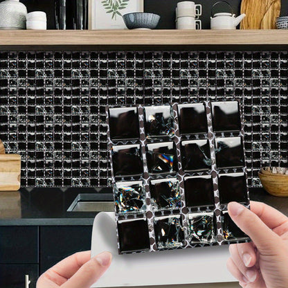 60pcs 10cm Stickers Film Creative Stickers Simulation Decoration DIY Wall Stickers Floor Plane Stickers Kitchen Bathroom Decor Wall Decal (Single Sticker Size 10cm*10cm)