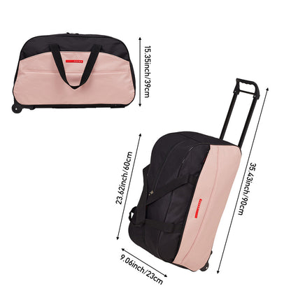Large Capacity Rolling Travel Bag with Wheels, Lightweight Foldable Luggage Duffel for Weekend Getaways, Business Trips, and Airport Travel, Spacious Carry - on Tote for Packing Essentials