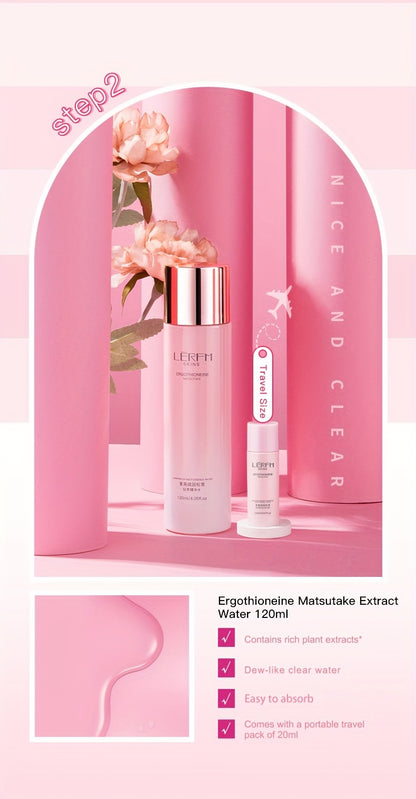 Ergot Thiamine Matsutake Moisturising Skincare Set - Hydrating, Brightening & Firming, Quickly Absorbed - Contains Hyaluronic Acid, Premium Ladies' Set, Suitable for All Skin Types, Christmas Gift Box, New Year Present