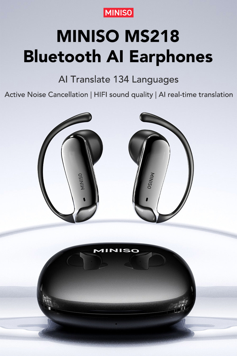 2026 Flagship Wireless AI Earbuds with 134-Language Real-Time AI Translation, Active Noise Cancellation Technology, Hi-Fi High-Fidelity Sound Quality, New Micro-In-Ear Suspension Design, 4.6G Ultra-Lightweight, Flexible Titanium Alloy Ear Hooks