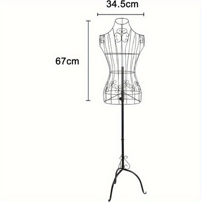 Dressmaking Mannequin Female Mannequin Stand Adjust Height Tripod Dress Stand Mannequin Torso Body with Metal Wire Busts Stand for Clothing Display