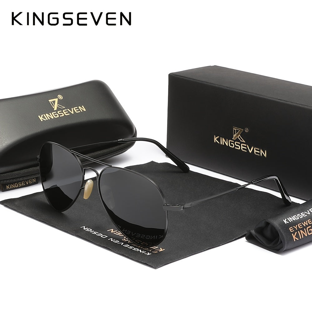 Kingseven Classic Pilot Polarized for Men And Women Fashion Unisex Style Eyewear for Activities, Parties, And Photography Props
