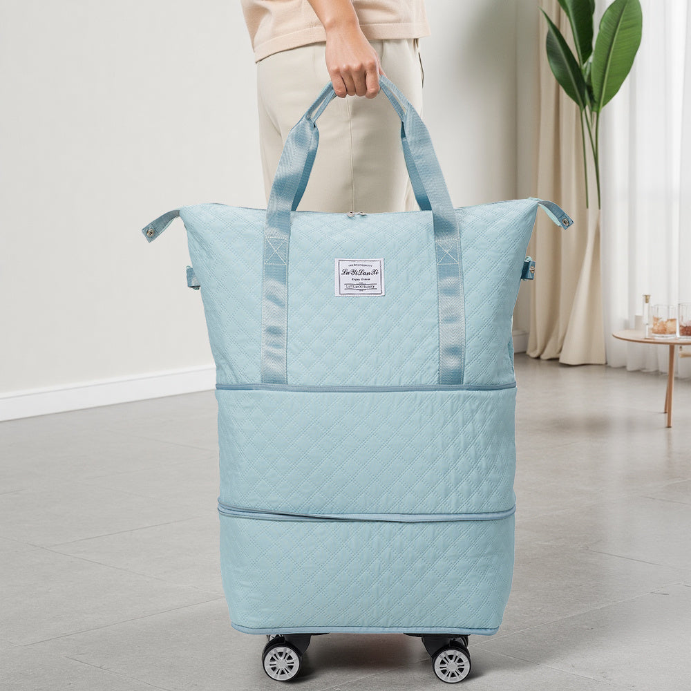 Travel Bag, Multifunctional Luggage Bag, Expandable Luggage Suitcase, Carry on Bag, Rolling Duffle Bag with Detachable Wheels, Travel Essentials Bag, Large Capacity with Zipper Closure, Ideal for Fitness, Yoga, and Everyday