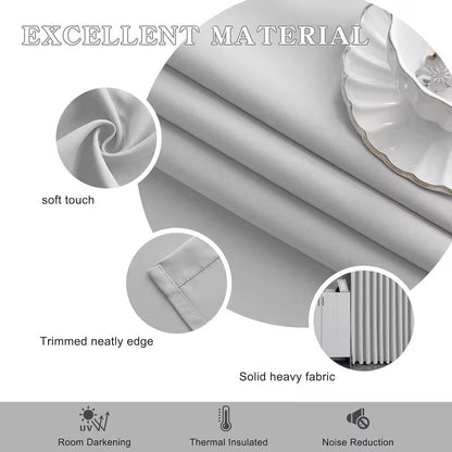 2pcs Premium Blackout Pencil Pleat Curtains – Heavy Duty Thermal Insulated Window Drapes with Matching Ties, Noise Reducing, Energy Saving & UV Blocking, Perfect for Bedroom & Living Room