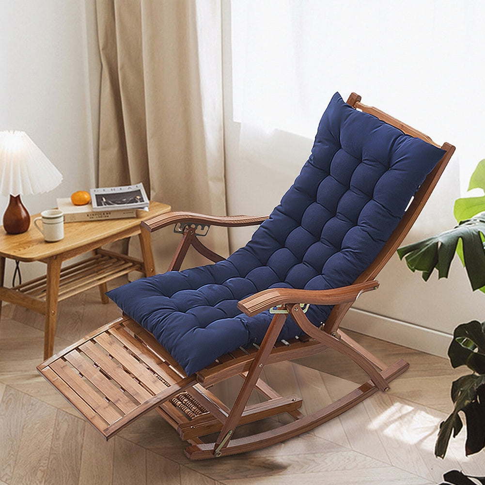 Chair Cushion with Non-Slip, 8cm, Cotton, 125*48*8cm - Deep Blue, 125*48*8cm option