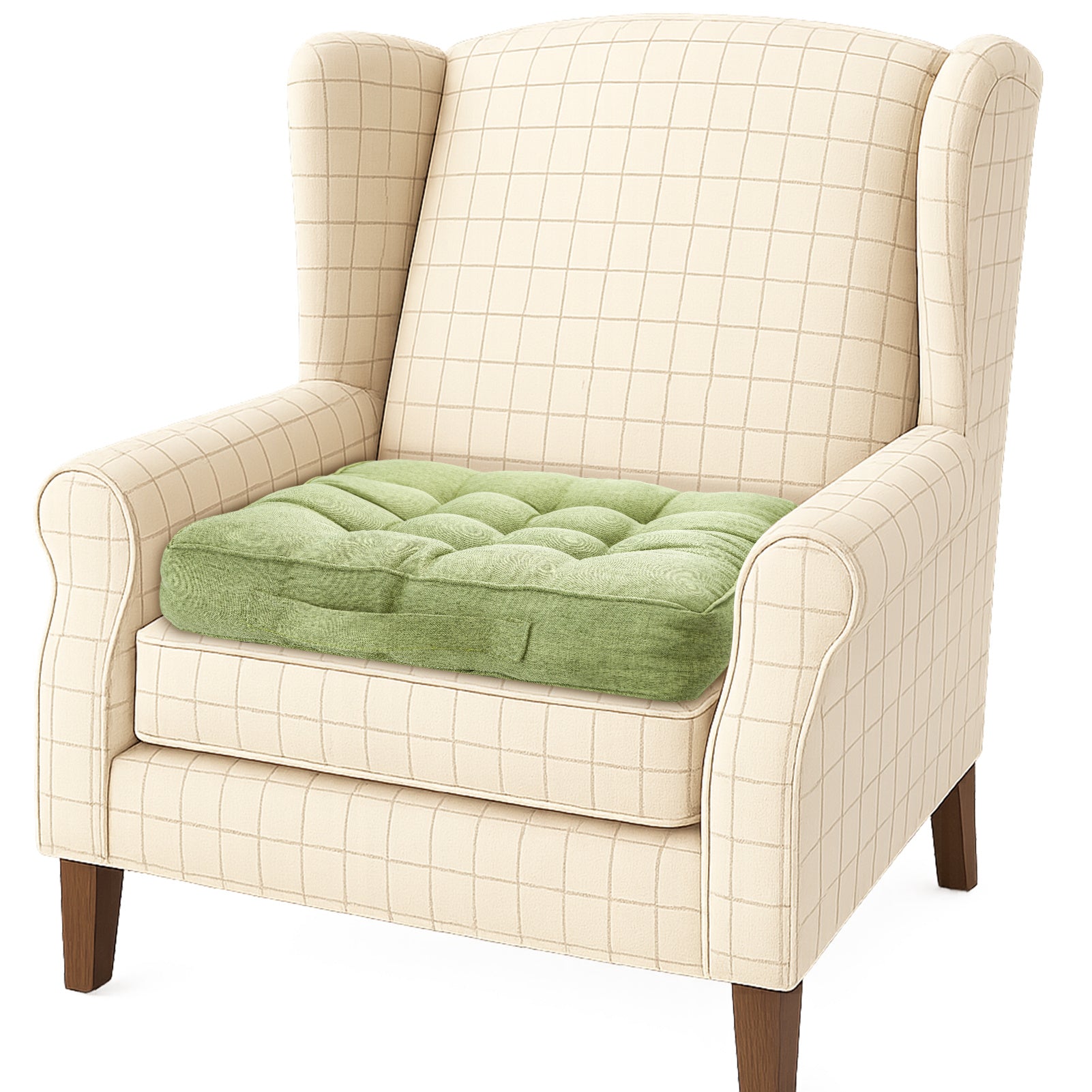 Chair Cushion with Tufted Handle Strap 46x46x10cm Comfortable - Green option
