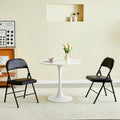 Chair with Foldable, Leather, 2 Chair, Faux Leather Folding Chairs Padded Seats - Black option
