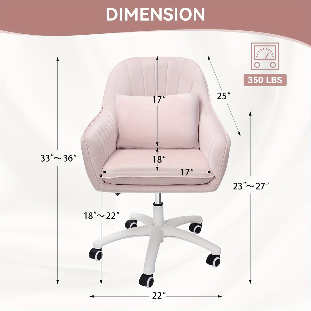 Chair with Velvet Swivel Desk Height-Adjustable Seat - product gallery image 3
