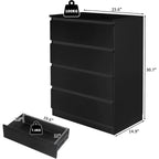 Chest of Drawers with 7.5kg, Wood, 4-Drawer Slim No-Handle Bedroom Dresser - product gallery image 21