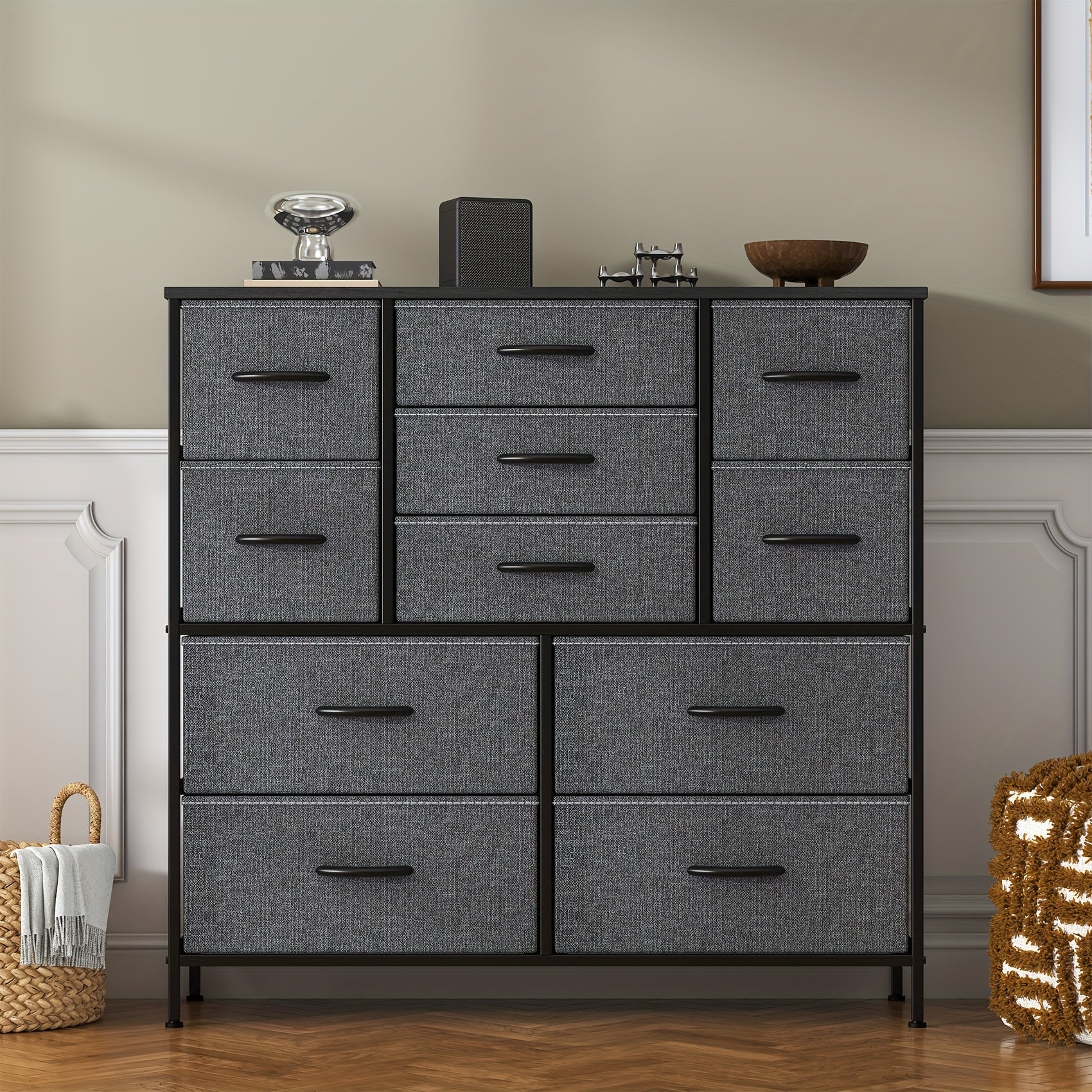 Chest of Drawers with Easy Assembly, 68cm, Metal, 11 Drawers - Dark Gray, 11 Drawers option