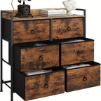 Chest of Drawers with Metal, 1pc Cabinet Fabric Storage Cabinet Sideboard - product gallery image 3