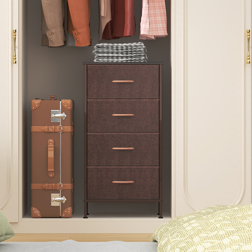 Chest of Drawers with Metal, 4-Drawer Metal Frame MDF Top Slim - product gallery image 4