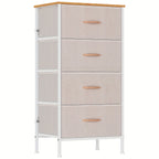 Chest of Drawers with Metal, 4-Drawer Metal Frame MDF Top Slim