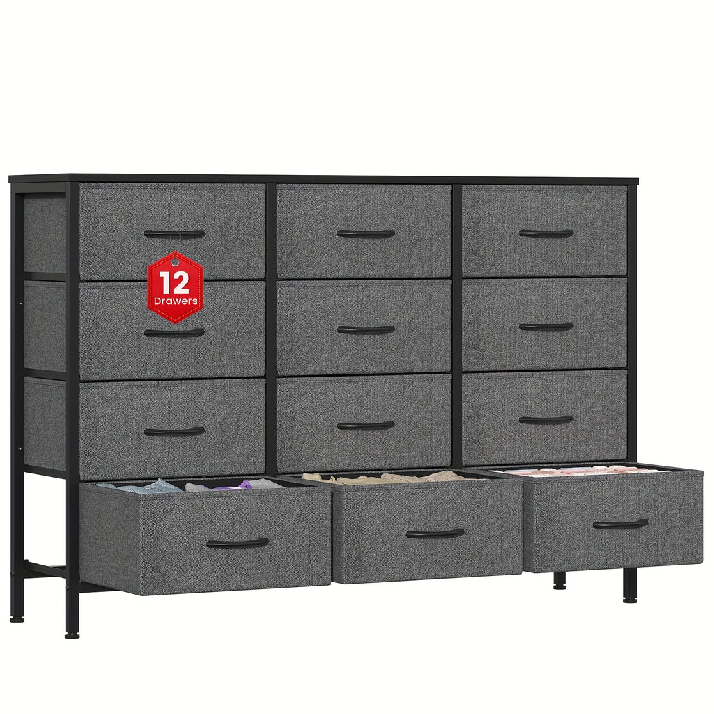 Chest of Drawers with Space-Saving, Canvas Narrow Fabric Cabinet, Space-Saving - Deep Gray option