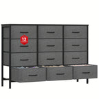 Chest of Drawers with Space-Saving, Canvas Narrow Fabric Cabinet, Space-Saving - Deep Gray option