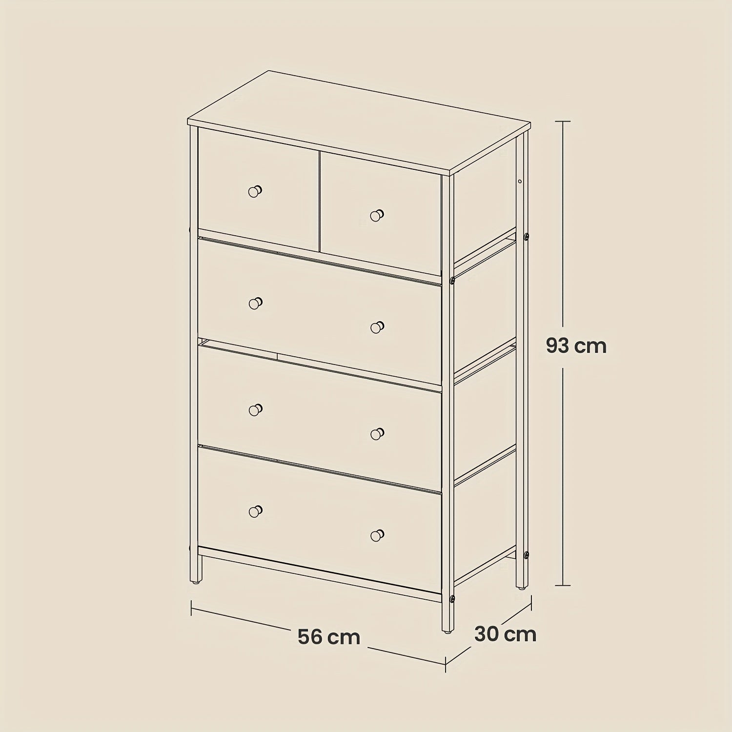 Chest of Drawers with Space-Saving, Freestanding for living rooms - product gallery image 4