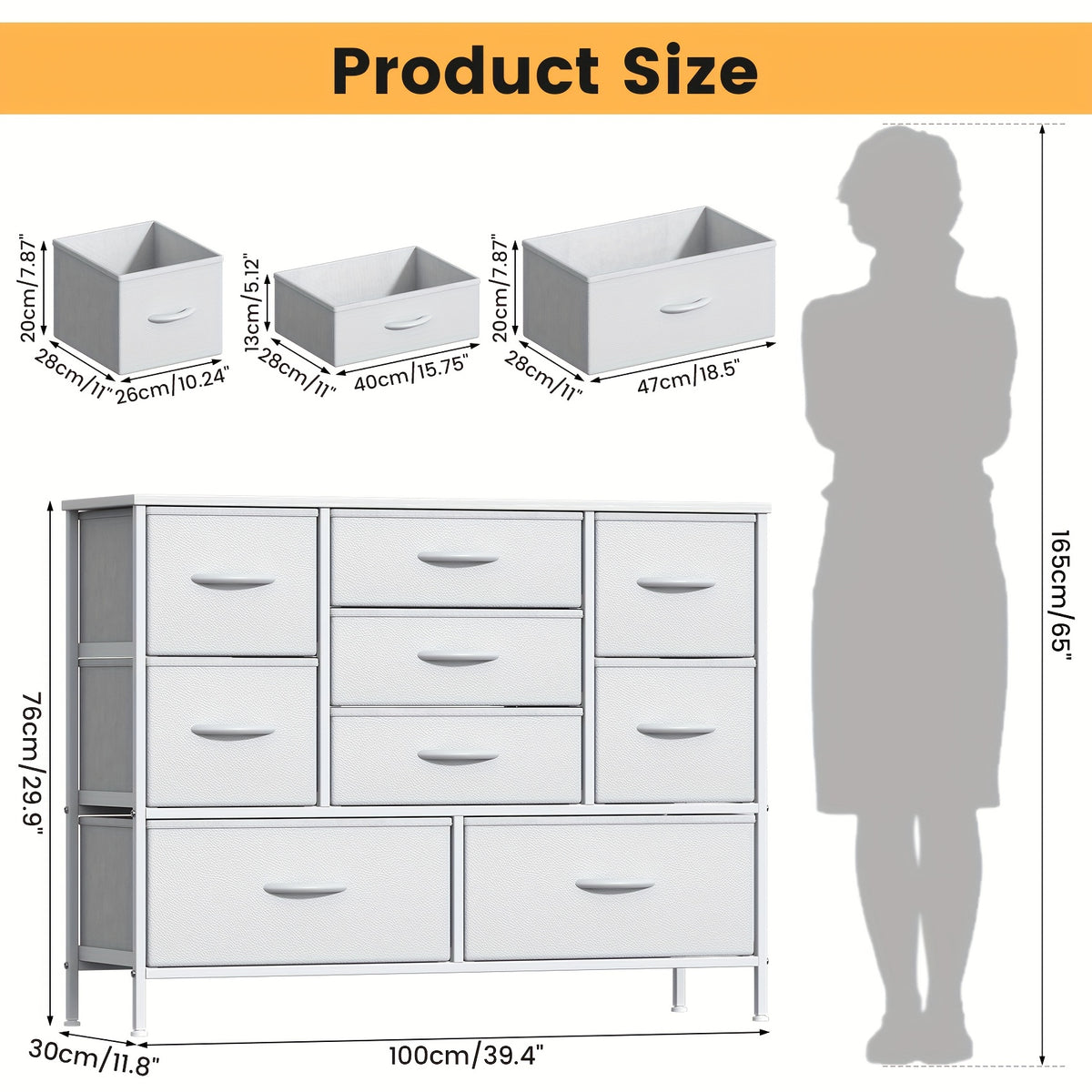 Chest of Drawers with Space-Saving, Metal, Drawer Dresser Anti-Tip Safety Metal Frame - product gallery image 5