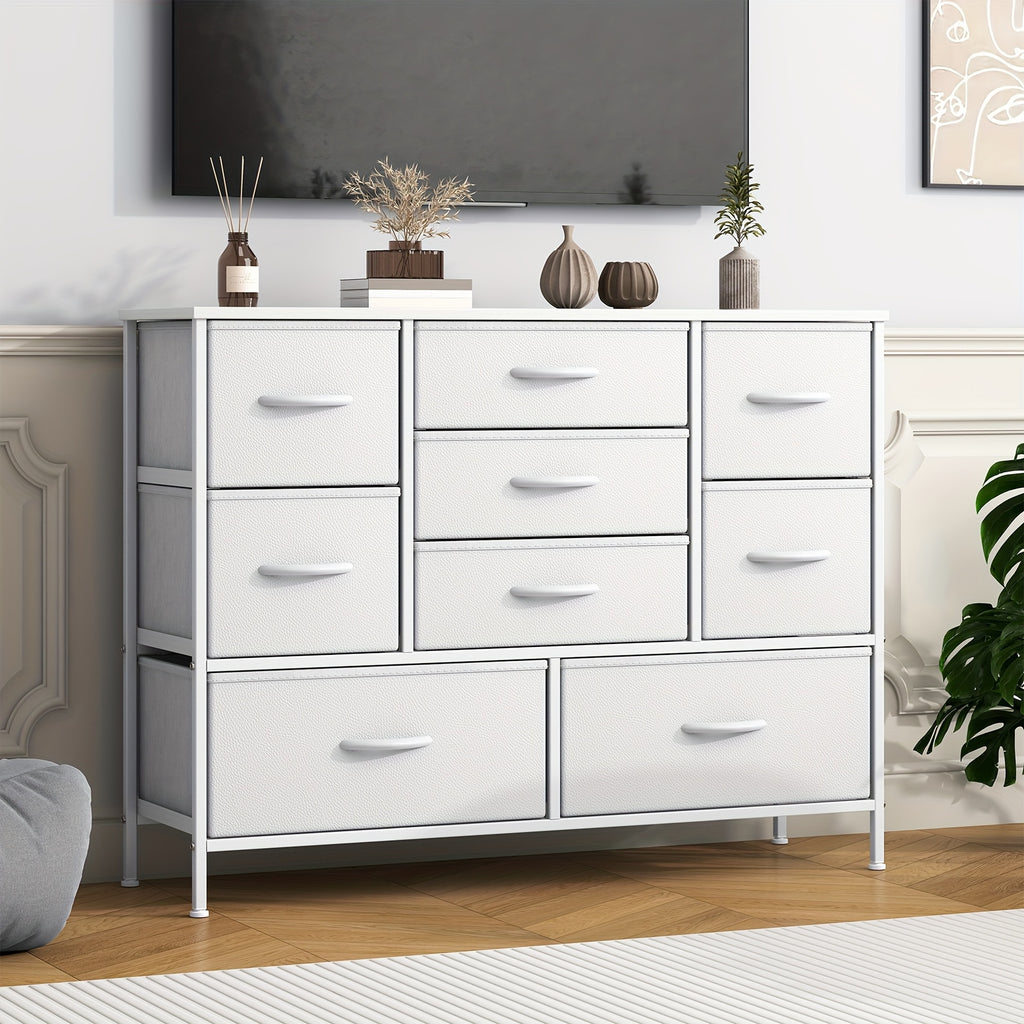 Chest of Drawers with Space-Saving, Metal, Drawer Dresser Anti-Tip Safety Metal Frame