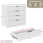 Chest of Drawers with Space-Saving, Metal, Drawer White Vida Designs Trega Space-Saving - product gallery image 4