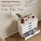 Chest of Drawers with Space-Saving, Metal, Drawer White Vida Designs Trega Space-Saving - product gallery image 6