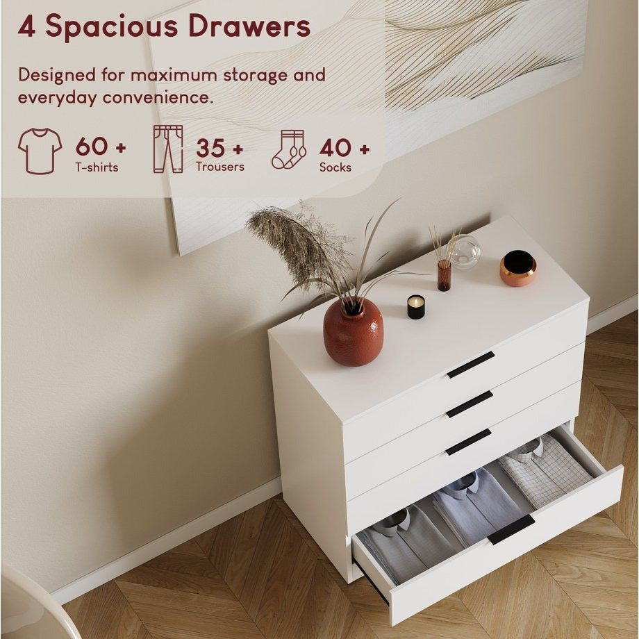 Chest of Drawers with Space-Saving, Metal, Drawer White Vida Designs Trega Space-Saving - product gallery image 6