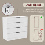 Chest of Drawers with Space-Saving, Metal, Drawer White Vida Designs Trega Space-Saving - product gallery image 7