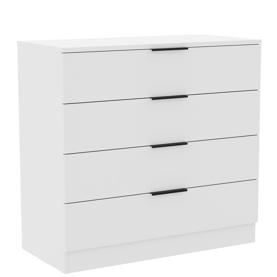 Chest of Drawers with Space-Saving, Metal, Drawer White Vida Designs Trega Space-Saving