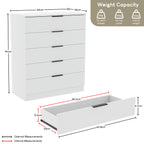Chest of Drawers with Space-Saving, Metal, Vida Designs Trega Drawer White Smooth - product gallery image 4