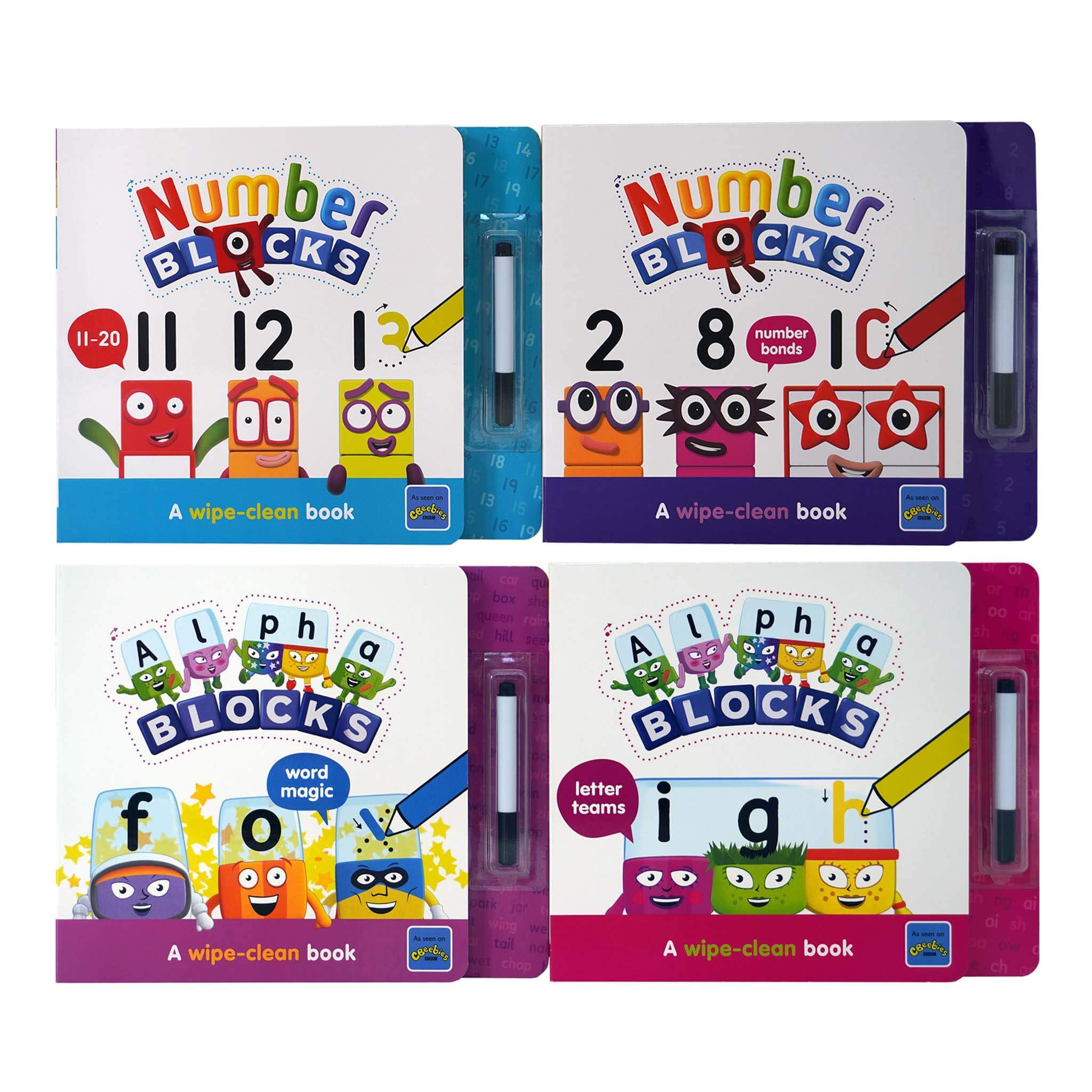 Children's Activity Book Numberblocks Alphablocks Wipe-Clean Books Box with Numberblocks - product gallery image 2