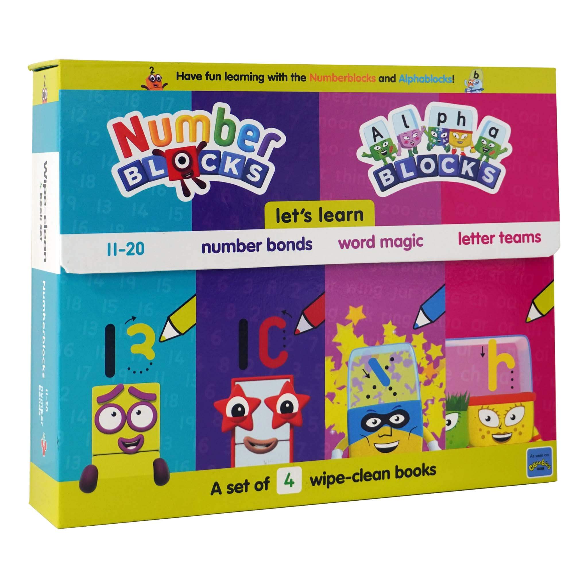 Children's Activity Book Numberblocks Alphablocks Wipe-Clean Books Box with Numberblocks
