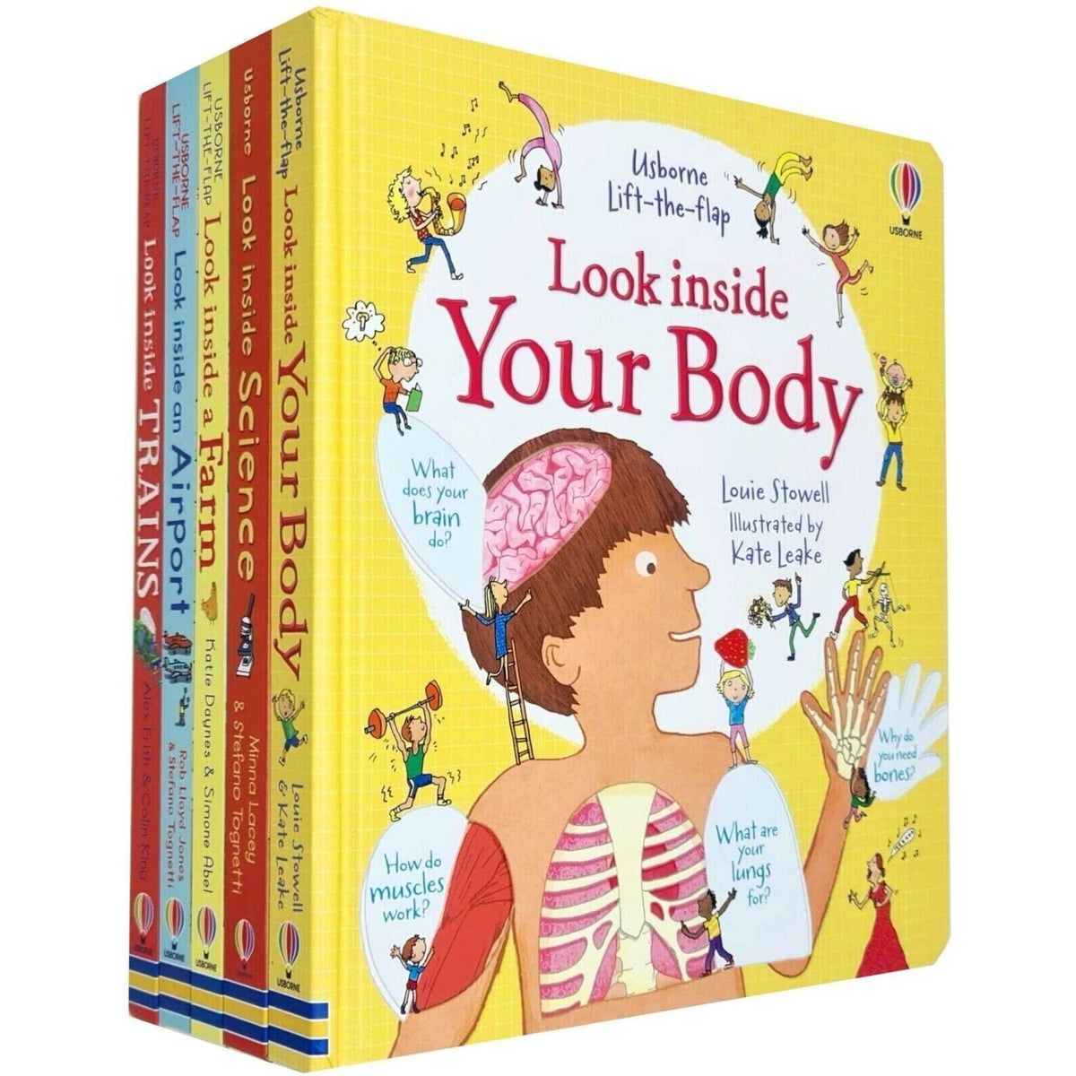 Children's Book Usborne Lift-the-Flap Look Inside Books with 5 Books, Hardback