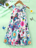 Children's Clothing Girls Summer Sleeveless Dress Butterfly Flower - Mixed colors, 1-2Y option