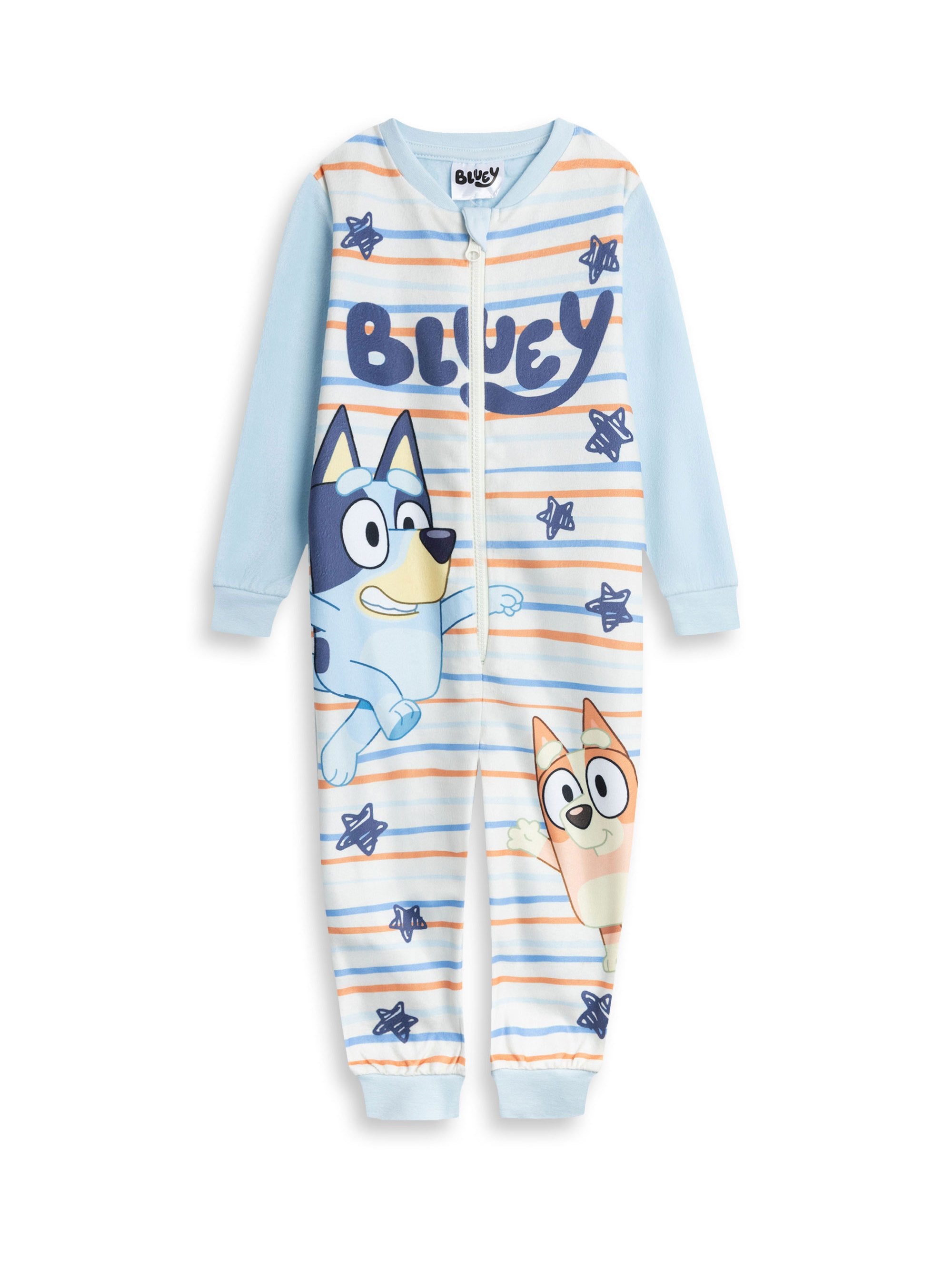 Children's Pyjamas Bluey Boys' Striped Microfleece Onesie Ages