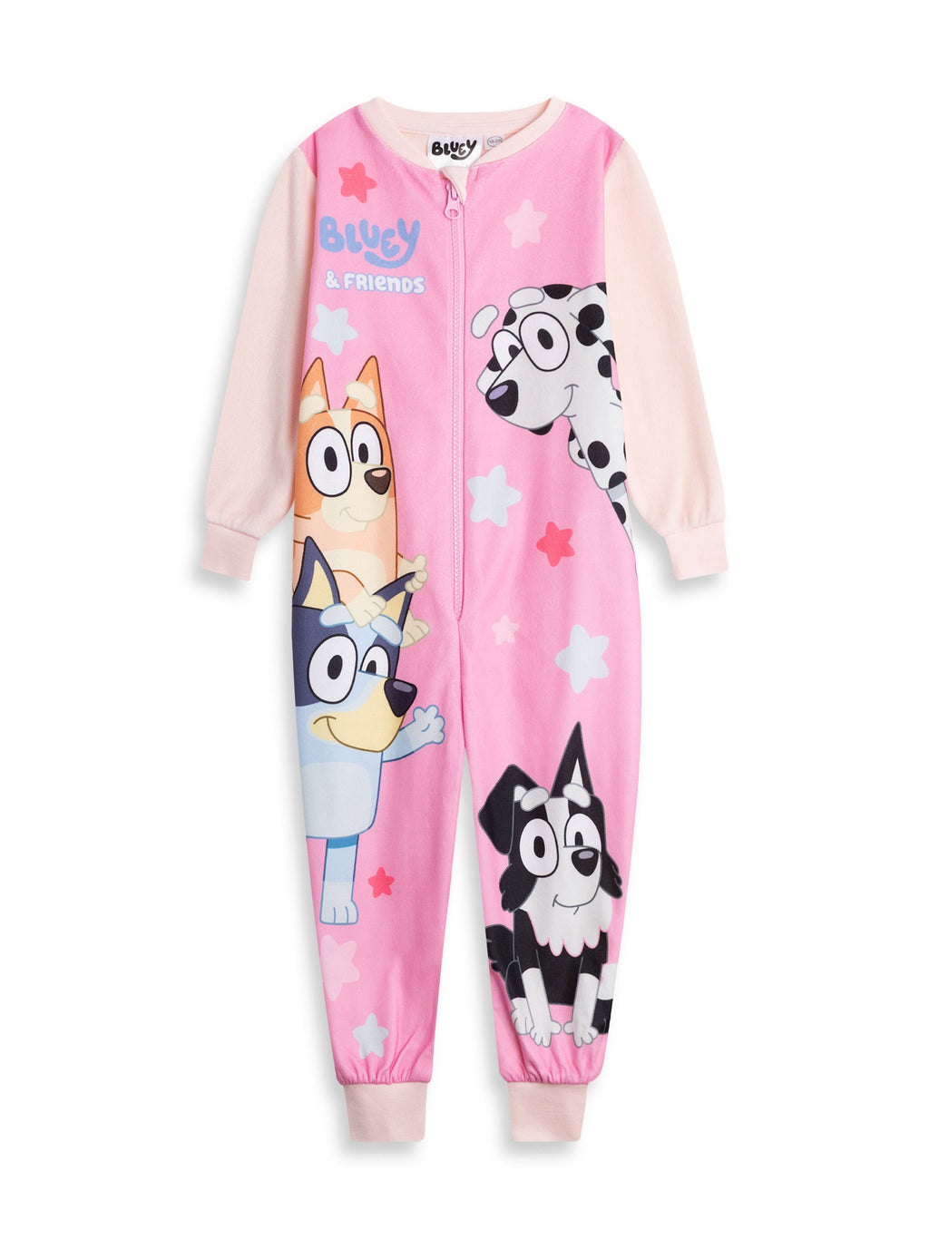 Children's Pyjamas Bluey Girls' Pink Microfleece Onesie Ages