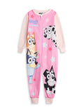 Children's Pyjamas Bluey Girls' Pink Microfleece Onesie Ages