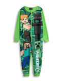 Children's Pyjamas Minecraft Boys' Green Microfleece Onesie Ages