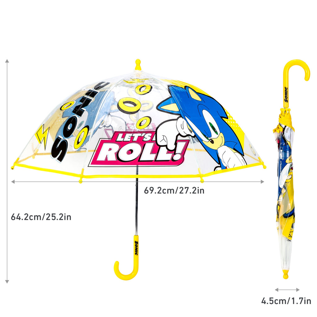 Children's Umbrella with 71cm, Acrylic, Sonic Hedgehog Kids Dome Windproof Brolly - product gallery image 2