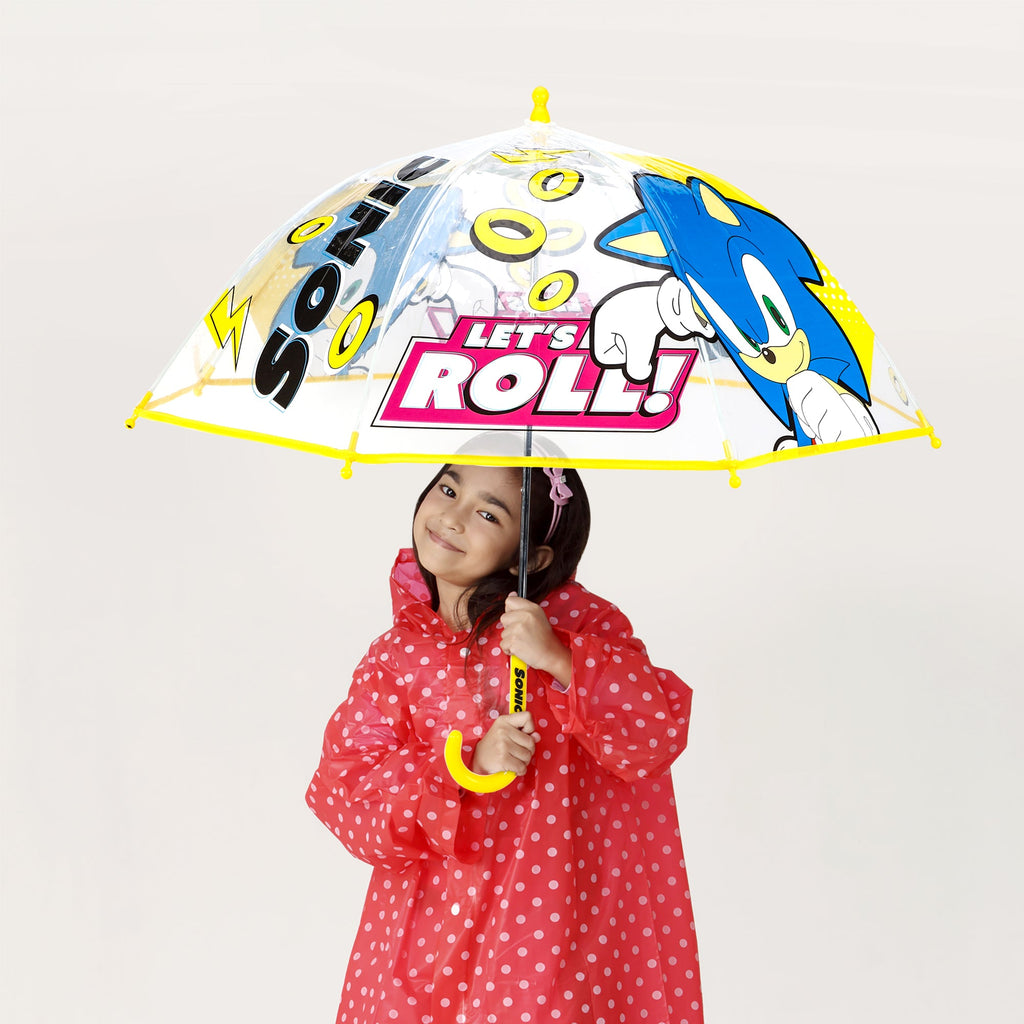Children's Umbrella with 71cm, Acrylic, Sonic Hedgehog Kids Dome Windproof Brolly - product gallery image 7
