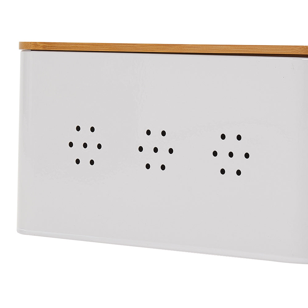 Chopping Board with Space-Saving, 5cm, Metal, Vintage Bread Bin Wooden Lid Cutting - product gallery image 9