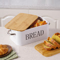 Chopping Board with Space-Saving, 5cm, Metal, Vintage Bread Bin Wooden Lid Cutting