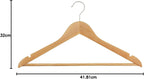 Clothes Hangers with Non-Slip, Metal, 20 Pack, Wooden Coat Trouser Bar Shoulder Notches - product gallery image 11
