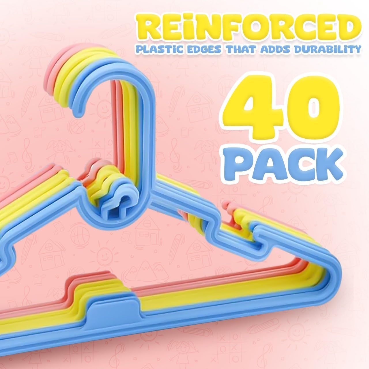 Clothes Hangers with Space-Saving, 28cm, Cotton, 40 Pack - product gallery image 7