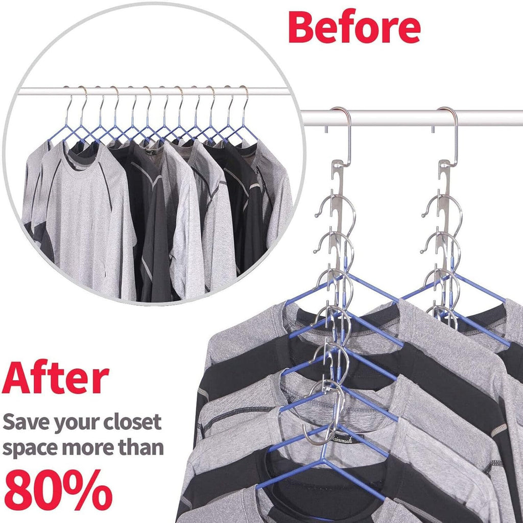 Clothes Hangers with Space-Saving, 50kg, Metal, 6 Pack of 6 - product gallery image 15