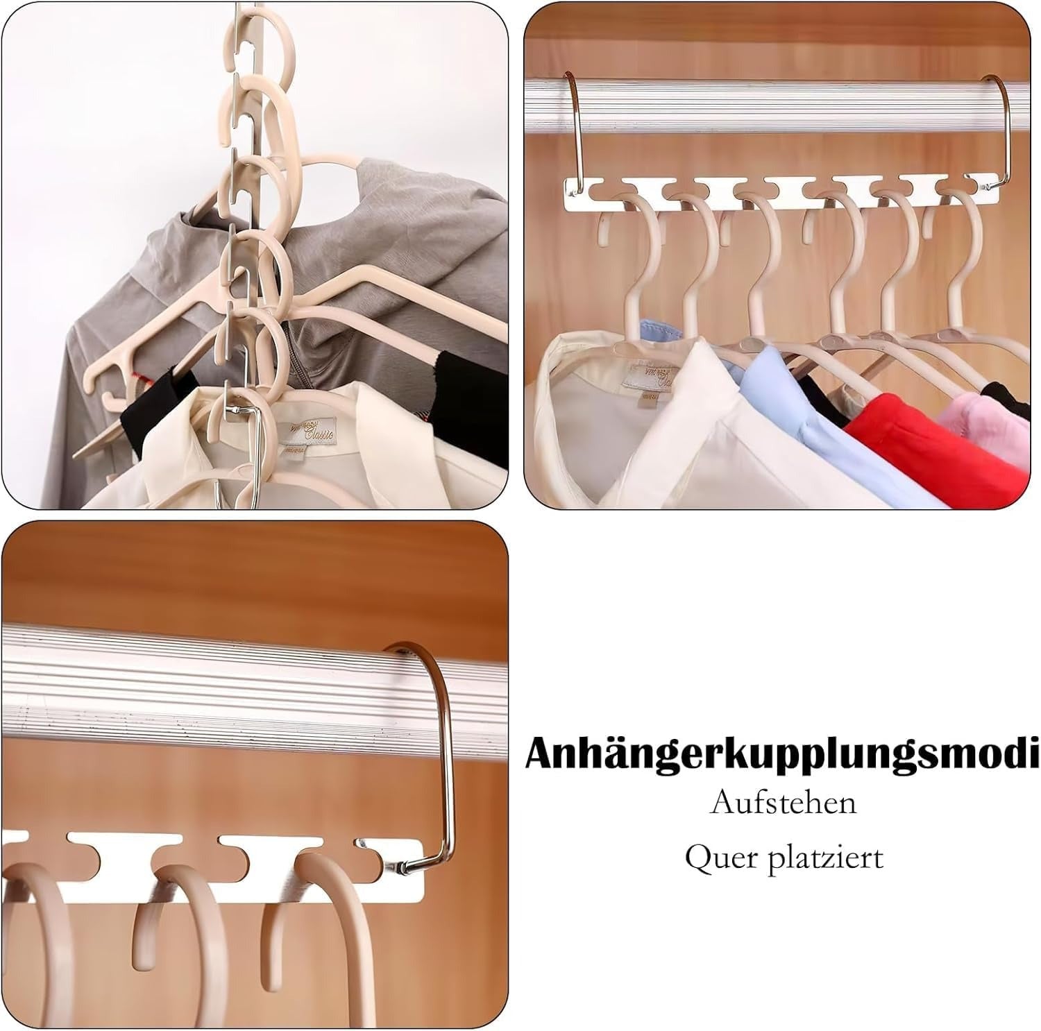 Clothes Hangers with Space-Saving, 50kg, Metal, 6 Pack of 6 - product gallery image 16
