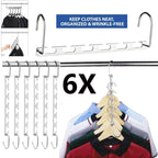 Clothes Hangers with Space-Saving, 50kg, Metal, 6 Pack of 6 - product gallery image 2
