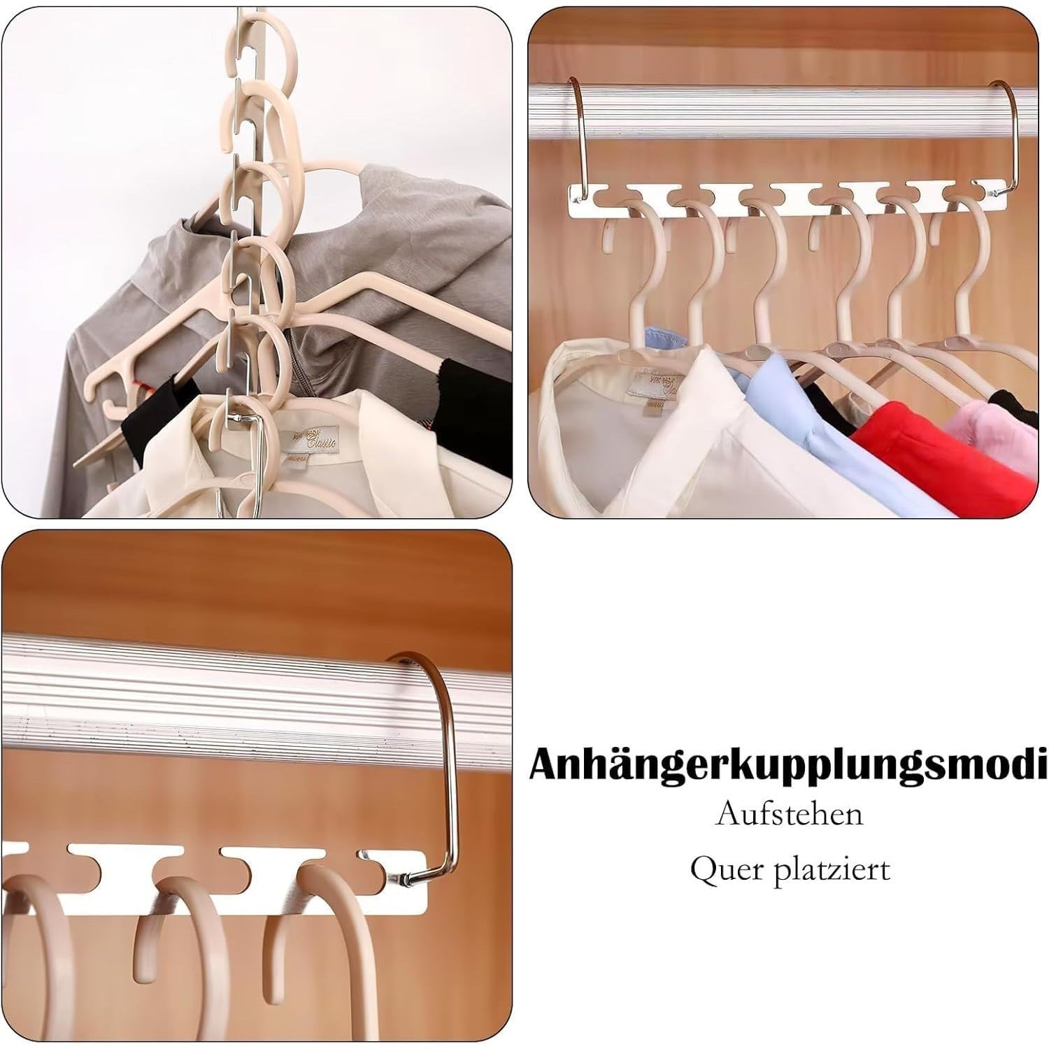 Clothes Hangers with Space-Saving, 50kg, Metal, 6 Pack of 6 - product gallery image 3