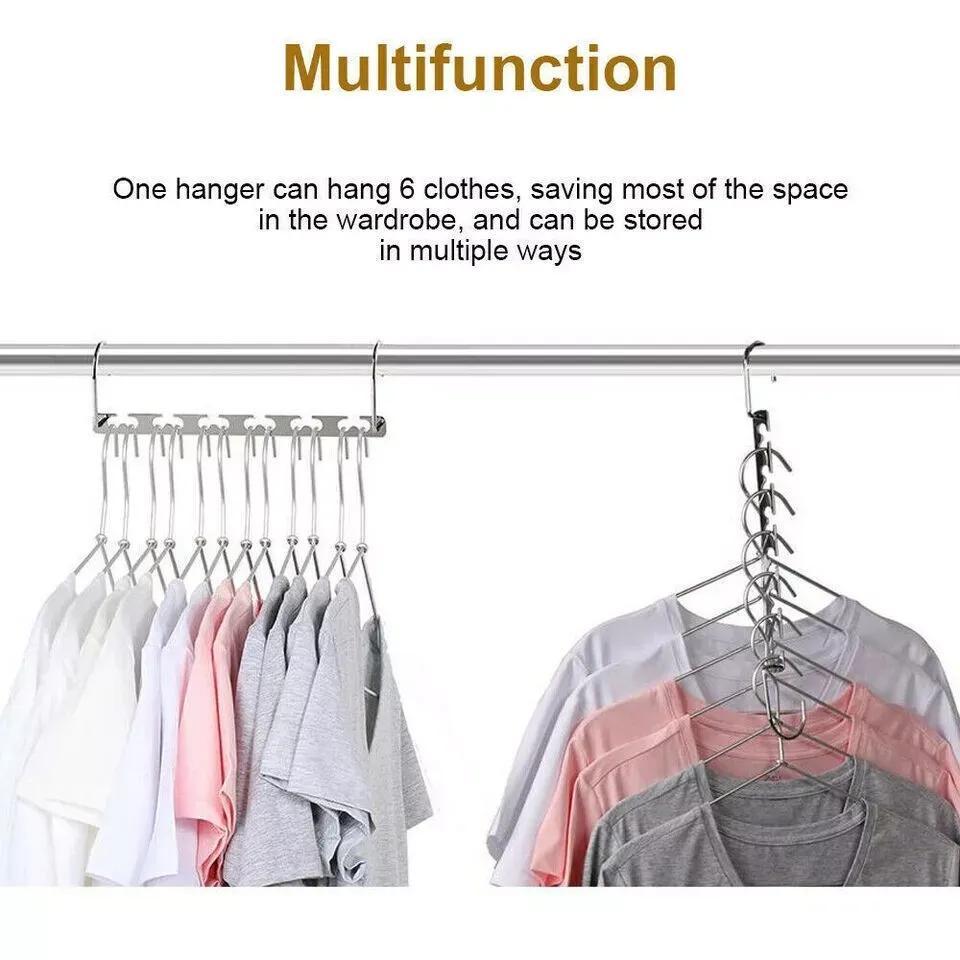 Clothes Hangers with Space-Saving, 50kg, Metal, 6 Pack of 6 - product gallery image 6