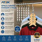 Clothes Hangers with Space-Saving, 50kg, Metal, 6 Pack of 6