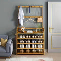 Clothes Hangers with Space-Saving, Freestanding, Wood - Log Color 5-90 option