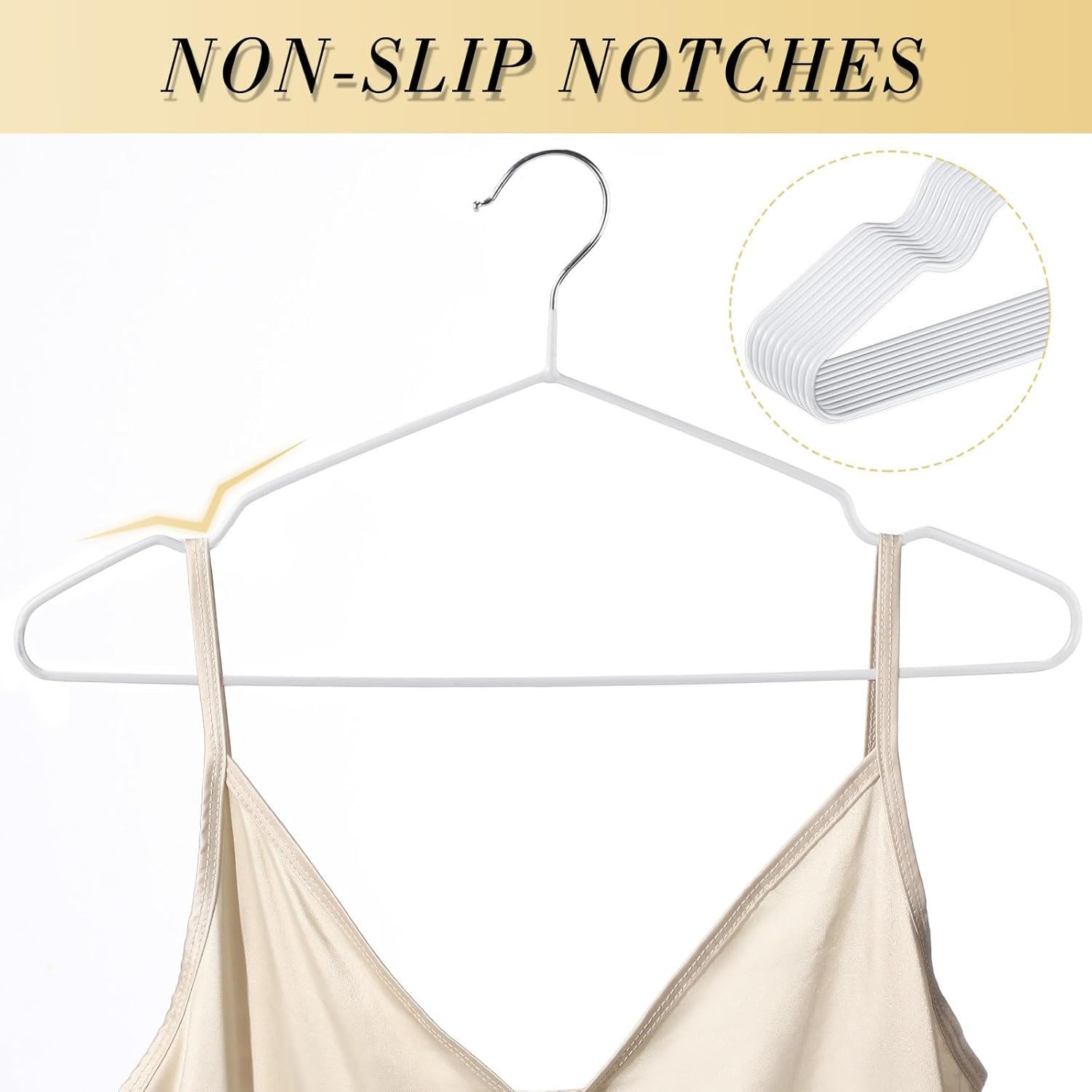 Clothes Hangers with Space-Saving, Non-Slip, Metal, 20 Pack - product gallery image 11